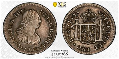 1803-Mo FT 1/2 R Calico-289 VF35