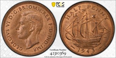 1943 1/2D S-4115 MS65RB