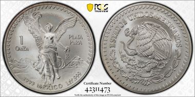 1993-Mo Onza Libertad Ag MS68