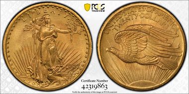 1907 $20 Saint-Gaudens MS66