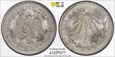 1945-M Peso KM-455 Ag MS66