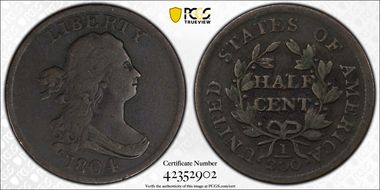 1804 1/2C Crosslet 4, Stems N1BN