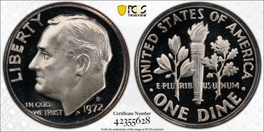 1972-S 10C PR69DCAM