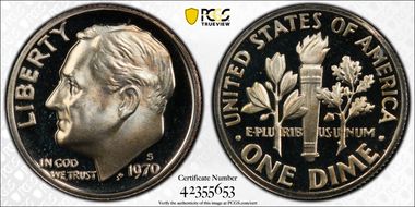 1970-S 10C PR69DCAM