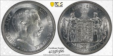 1930 N AH/HS 2 Kr 60th Birthday KM-829 MS63