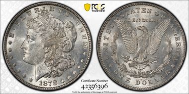 1878 7TF $1 Reverse of 1878 AU58