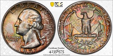 1957-D 25C MS66