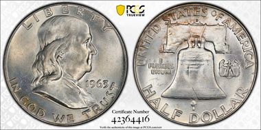 1963-D 50C MS65FBL