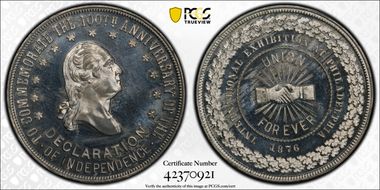 1876 Medal GW-880 White Metal Union Forever MS63