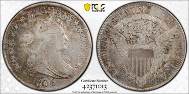 1806 50C Pointed 6, Stem N1