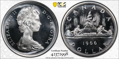 1966 S$1 Large Beads Ag PL67