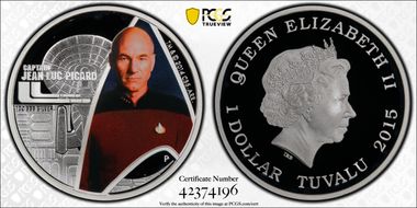 2015-P $1 Star Trek  Cpt. Jean Luc Picard PR70DCAM