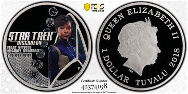 2018-P $1 First Officer Michael Burnham Star Trek PR70DCAM