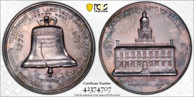 1876 SC$1 HK-23 Silver US Centennial Expo-Liberty Bell MS61