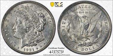 1921 $1 Morgan N1