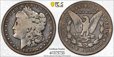 1880-CC $1 VAM 7, 8/7, Rev of 78 N1