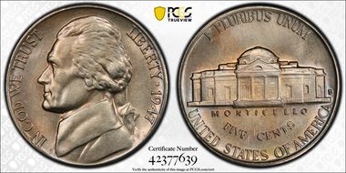 1947-S 5C MS67FS