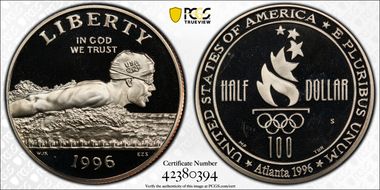 1996-S 50C Swimming PR67DCAM