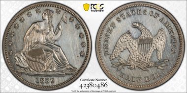 1839 50C No Drapery PR62