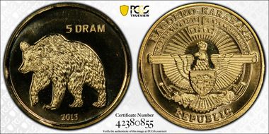 2013 5 Dram Bear MS68