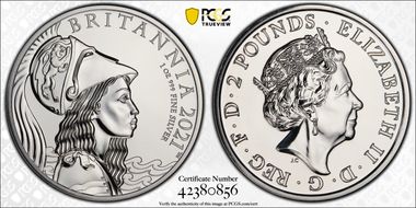 2021 £2 Britannia Ag Premium Exclusive MS67