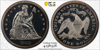 1868 $1 PR62