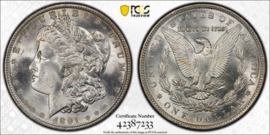 1891 $1 MS65+