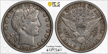 1909-O 50C XF45