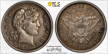 1893-S 25C XF45