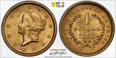 1853 G$1 MS64