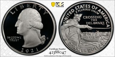 2021-S 25C Crossing the Delaware-Silver PR70DCAM