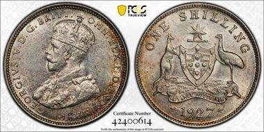 1927(m) Shil KM-26  Ag AU58