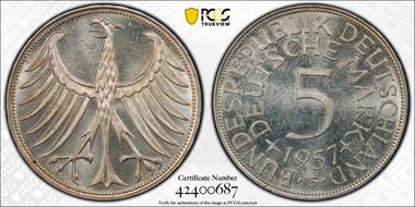 1957-G 5 Mk J-387 MS64