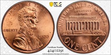 2000 1C "Cheerios" Cent MS66RD