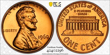 1960 1C Large Date PR67RD