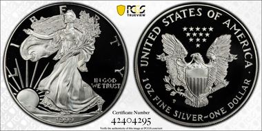 1999-P $1 Silver Eagle PR70DCAM