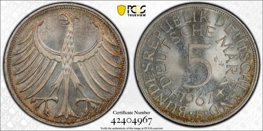 1967-F 5 Mk Regular Issue MS65+