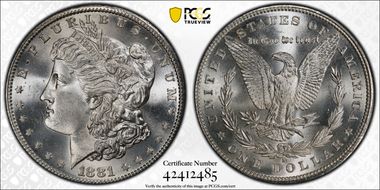 1881-S $1 MS67+