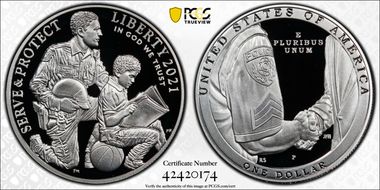 2021-P $1 Nat'l Law Enforcement Mem. PR70DCAM