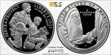 2021-P $1 Nat'l Law Enforcement Mem. PR70DCAM