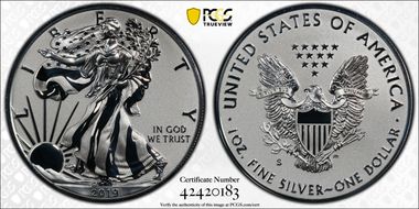 2019-S $1 Silver Eagle Enhanced Rev PR PR70