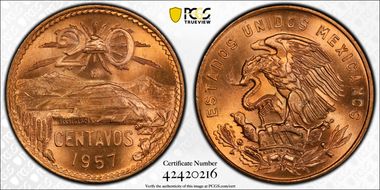 1957-Mo 20C MS66+ RD