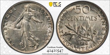 1918 50C Gad-420 F-190 AU58