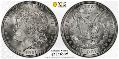 1921 $1 Morgan MS66