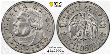 1933-J 2 Mk Luther J-352 MS63