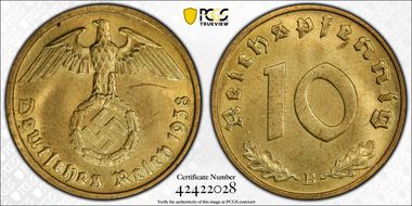 1938-B 10 Pfg J-364 MS64