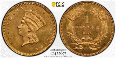 1863 G$1 MS64