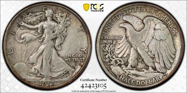 1917-S 50C Obverse VF35