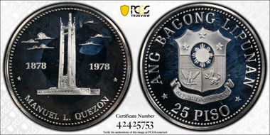 1978-FM 25 P 100th Ann. Birth of Quezon PR67DCAM