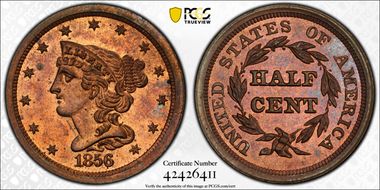1856 1/2C Cohen 1 MS64RB